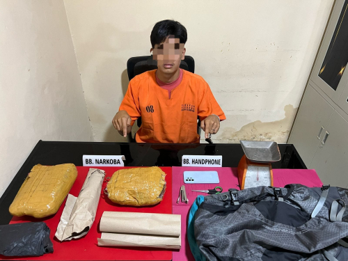 Polisi di Kampar Sikat Pengedar Ganja, Barang Bukti 1,38 Kilogram Diamankan