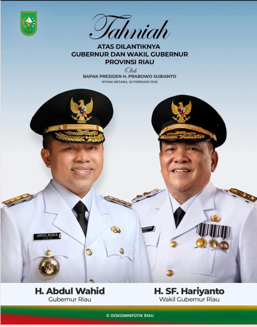 Selamat atas pelantikan gubernur riau