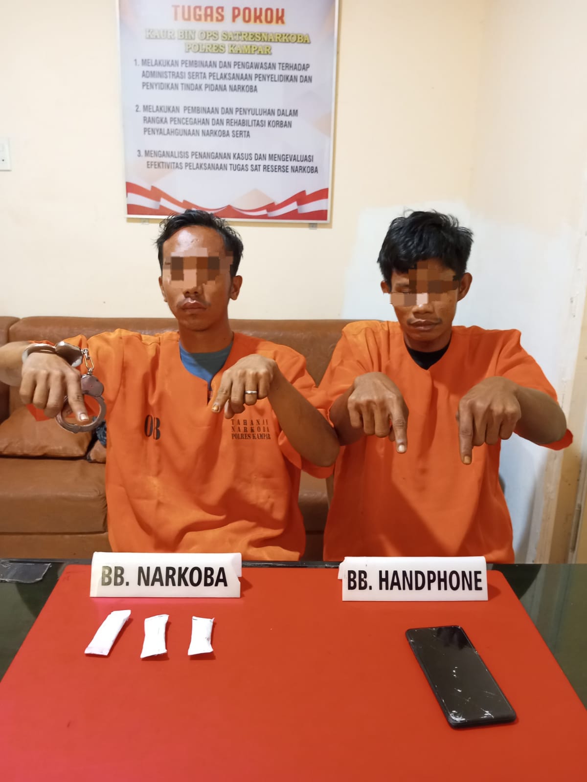 Transaksi Ganja di Bangkinang Digagalkan, Polisi Amankan Dua Tersangka